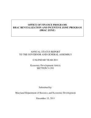 BRAC REVITALIZATION AND INCENTIVE ZONE PROGRAM