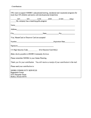 SHORE Community Services Donation Form