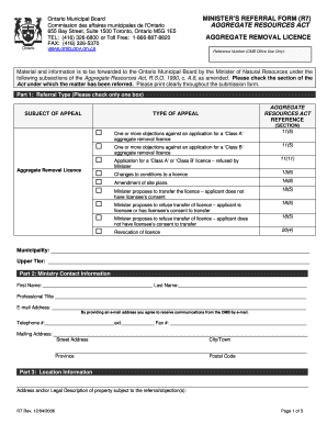 MINISTERS REFERRAL FORM (R7)