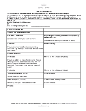 Employment Application Form