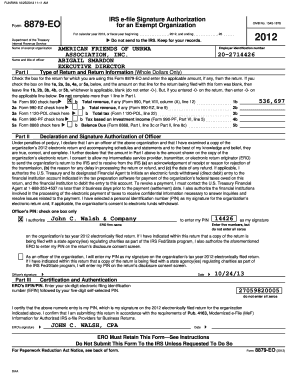 IRS Form 8879-EO Signature Authorization