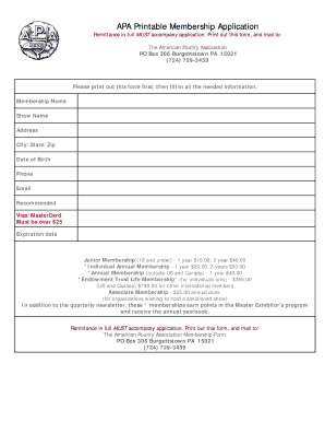 APA Membership Application Form