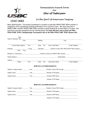 Nomination Award Form