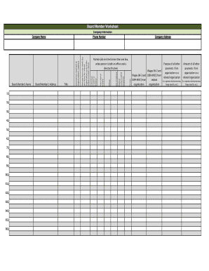 Board Member Compensation Worksheet