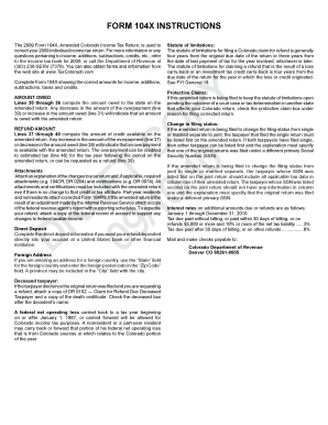 2009 Colorado Amended Income Tax Return
