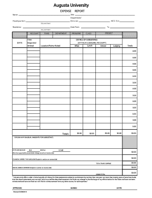 Georgia Travel Expense Statement