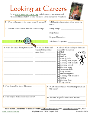 Career Research Form