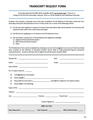 Transcript Request Form