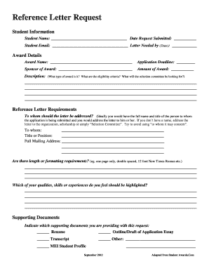 Reference Letter Request - MEI Schools