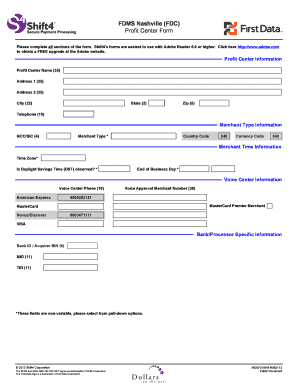 Shift4 Profit Center Form