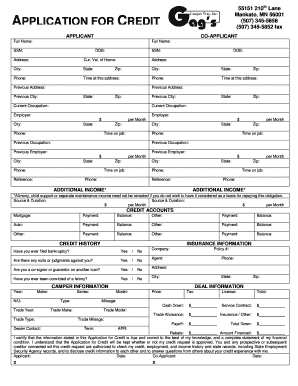 Application for Credit