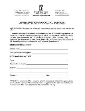 Affidavit of Financial Support