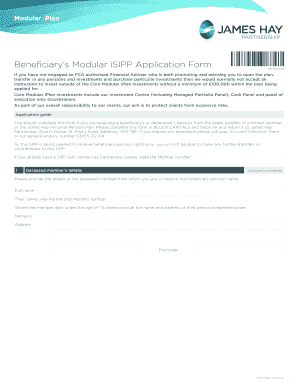 Beneficiary's Modular iSIPP Application Form