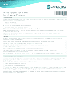 James Hay Wrap Application Form