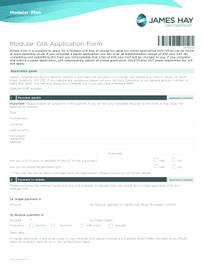 Modular GIA Application Form