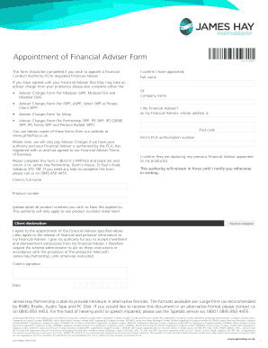 Appointment of Financial Adviser Form