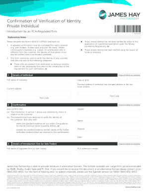 UK Identity Verification Confirmation Form