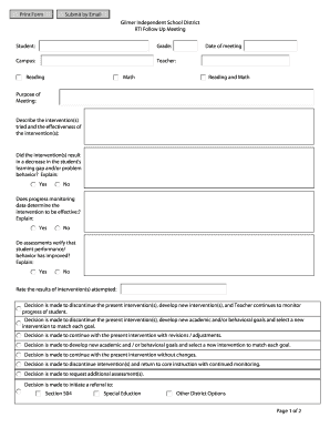 RTI Follow Up Meeting Form