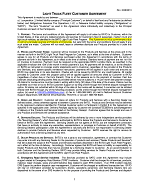 Light Truck Fleet Customer Agreement