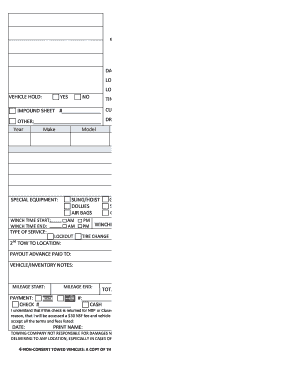 Texas Non-Consent Tow Ticket