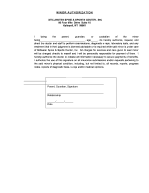 Minor Authorization Form