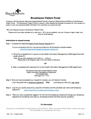 Brookhaven Patient Portal Access Request Form