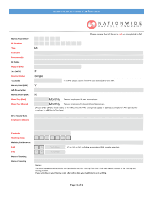 Nanny payroll new starter form - nannypayroll co