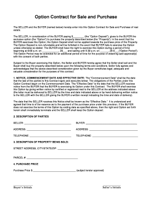 Option Contract for Sale and Purchase of Real Estate