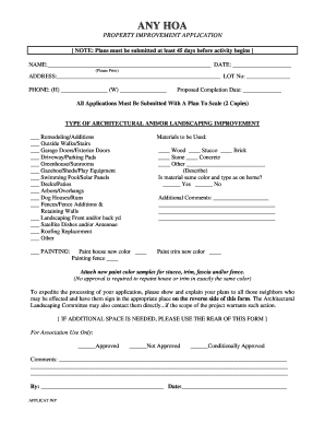 HOA Property Improvement Application