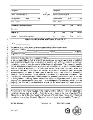 Louisiana Residential Agreement to Buy or Sell