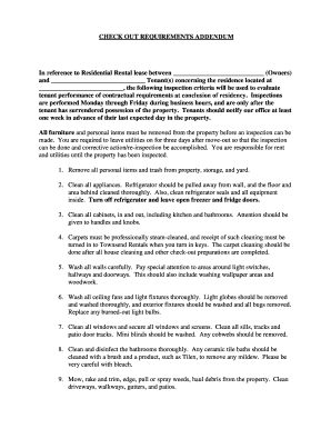 Residential Rental Lease Inspection Addendum