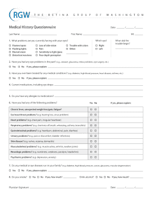 Medical History Questionnaire