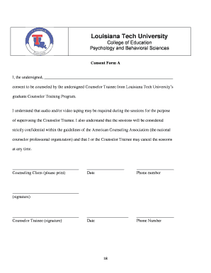 Counseling Consent Form