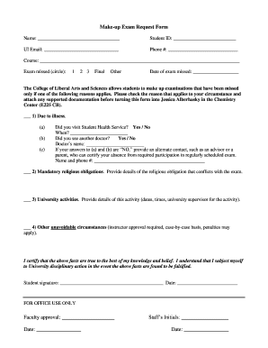 Make-up Exam Request Form