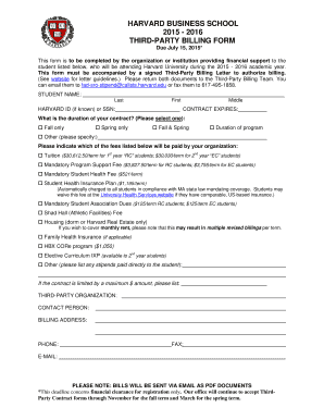 Harvard Third-Party Billing Form