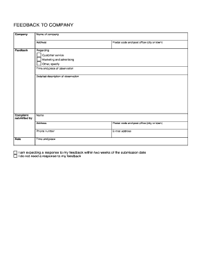 Customer Feedback Form