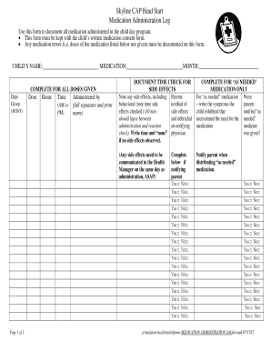 Medication Administration Log