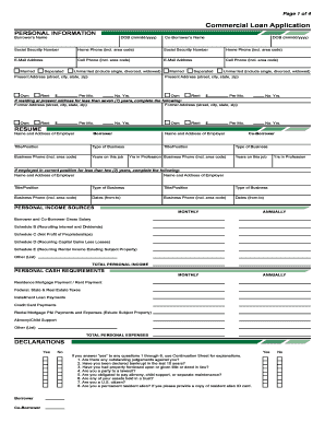 Commercial Loan Application Form