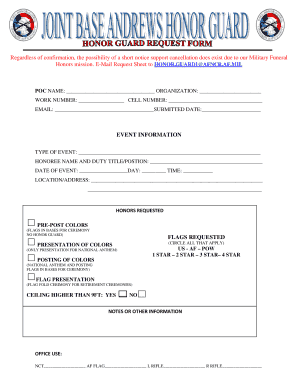 Military Funeral Honors Request Form