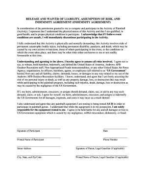 Paintball Liability Waiver Agreement