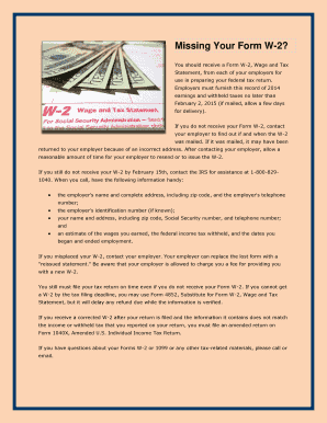 Missing W-2 Form Assistance