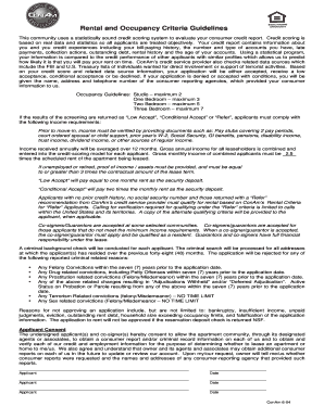Rental and Occupancy Criteria Guidelines