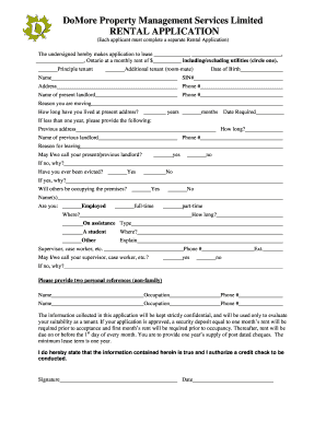 Rental Application Form
