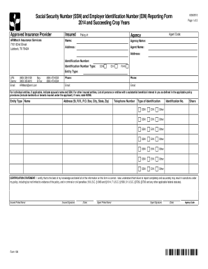 Form 109 SSN and EIN Reporting