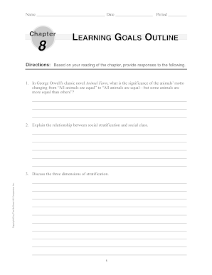 Animal Farm Chapter Learning Goals Outline