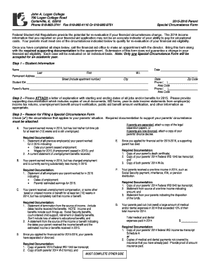 John A. Logan College Special Circumstance Form