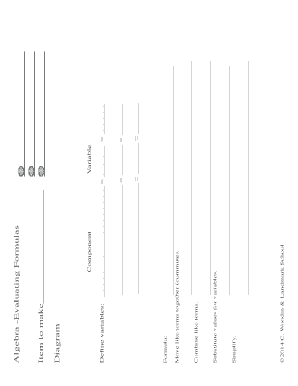 Algebra Evaluating Formulas Worksheet
