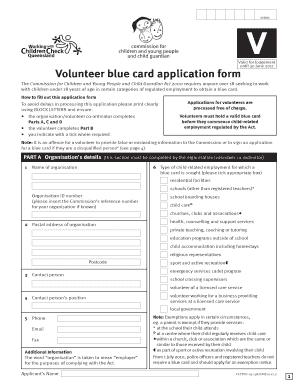Volunteer Blue Card Application Form