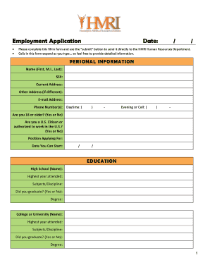Employment Application Form