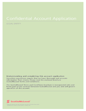 ScotiaMcLeod Confidential Account Agreement